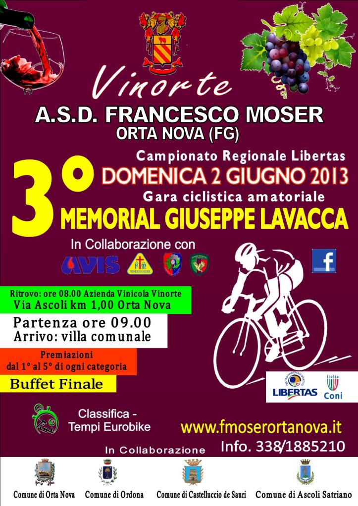 MANIFESTO 50 X 70 - 3° MEMORIAL GIUSEPPE LAVACCA