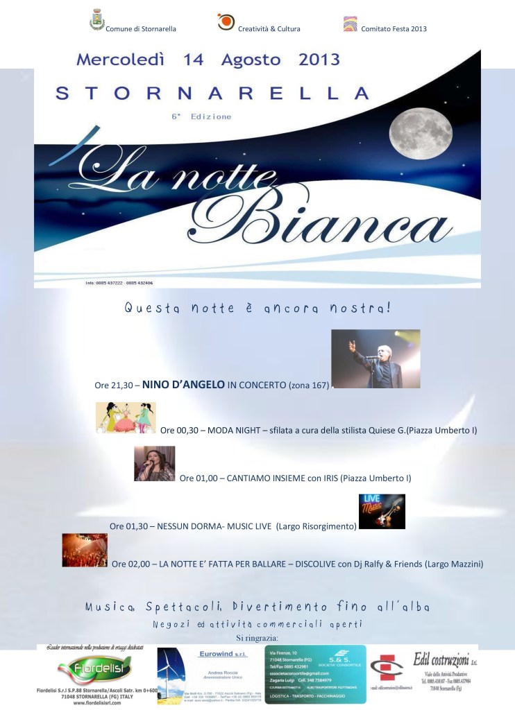 programma notte bianca 2013