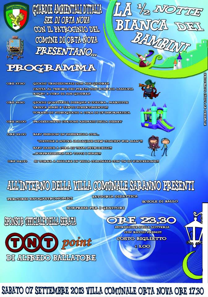 Locandina Mezza Notte Bianca dei Bambini