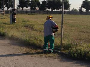 I lavori degli operai della Pulitecnica al Campo Sportivo Fanelli