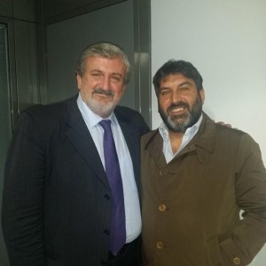 Il coordinatore del Partito Socialista Ortese Paolo Borea con il candidato alle regionali Michele Emiliano