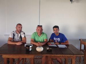 Fabio D'Introno e Sabino Terrone con il presidente Mariano Tarantino