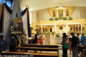 Il quadro della Madonna custodito all'interno della Chiesa dell'Altomare