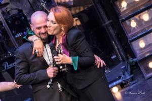 Un emozionatissimo Daniele Derogatis riceve il premio al Brancaccio, foto di Luana Belli