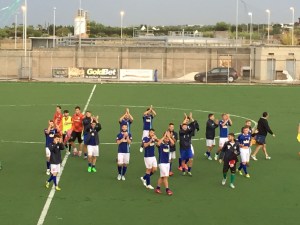 I festeggiamenti della Real Siti a fine partita