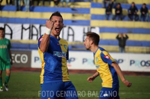 L'esultanza di Vito Morra dopo il gol, foto di Gennaro Balzano fonte La Notizia Web