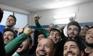 Il seflie della Real Siti a fine partita negli spogliatoi