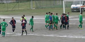 Il momento della sospensione al San Rocco nella gara di domenica scorsa