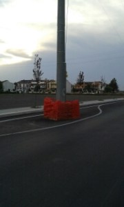 Il traliccio in Via Saragat nella nuova zona industriale 