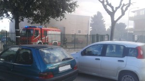 Il deposito della SIA durante l'incendio di oggi